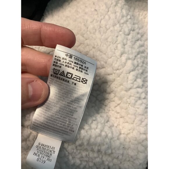 Old Navy Women's Medium Quilted Sherpa Lined Coat Dark Gray Warm Winter Jacket - Picture 10 of 11